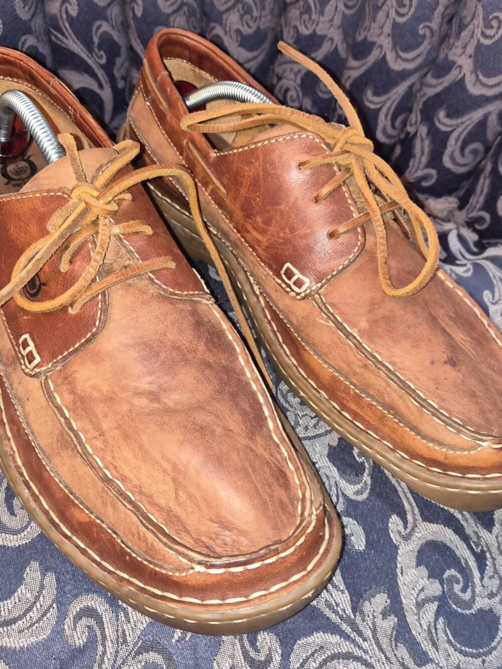 Mens Born Brown Leather boat shoes